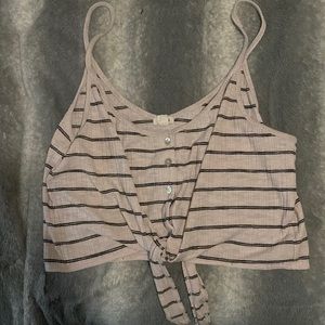 Large garage striped tank top